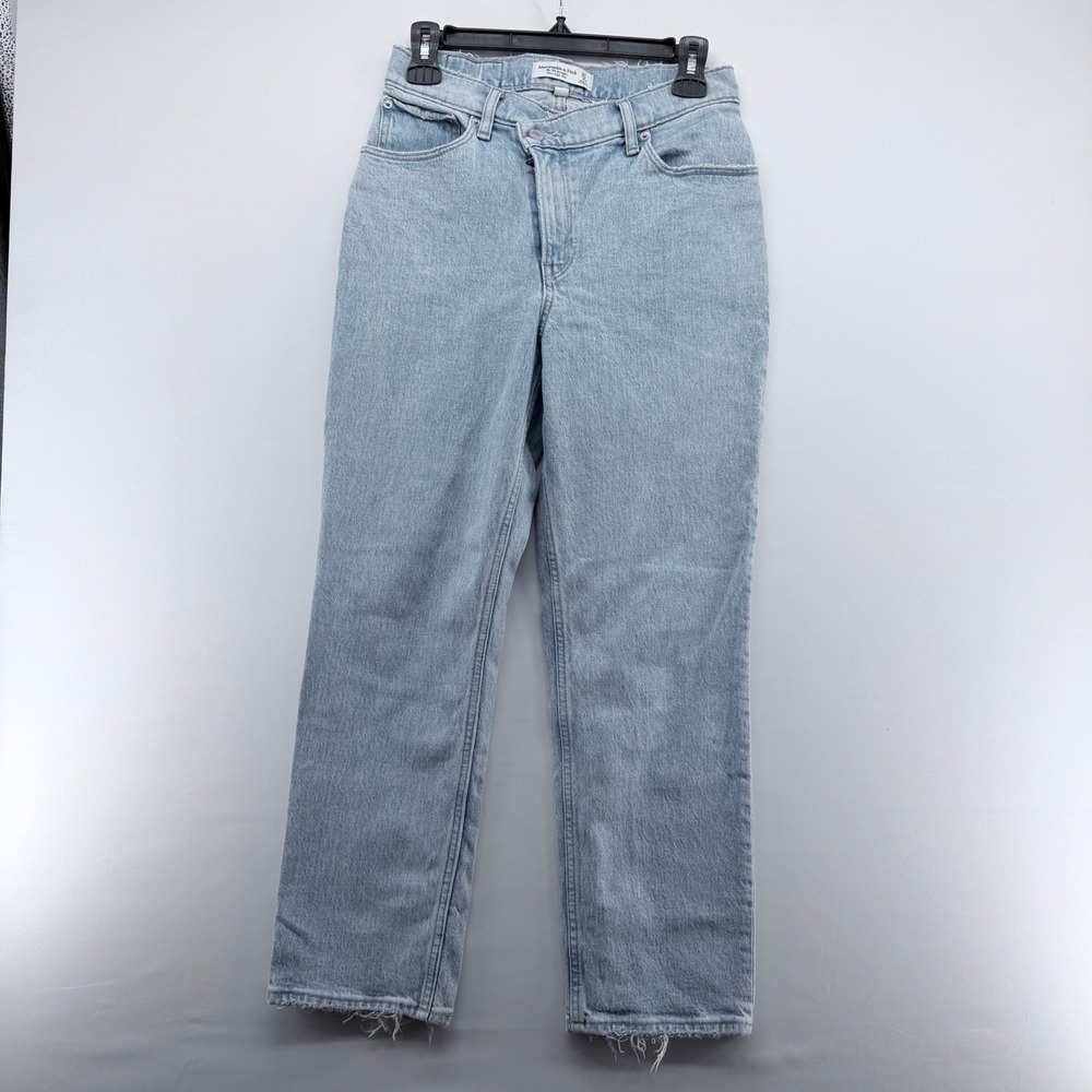 A&F‎ The 90s Straight Ultra High Rise Crossover Jeans Light Wash 27